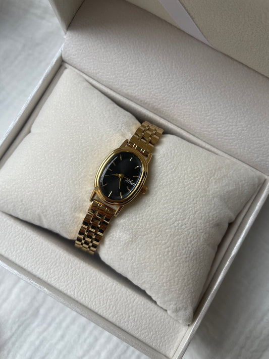 MONTRE MINI OVALE ÉLISE - NOIRE