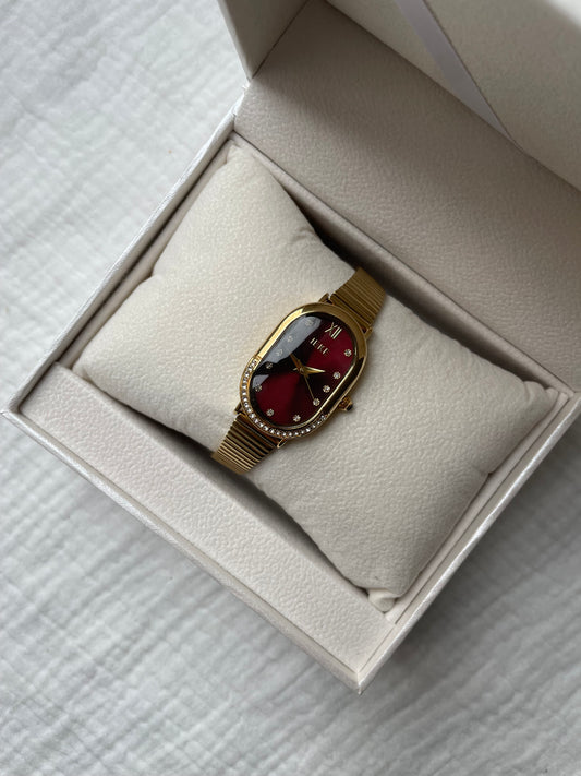 MONTRE RYM OVALE BURGUNDY